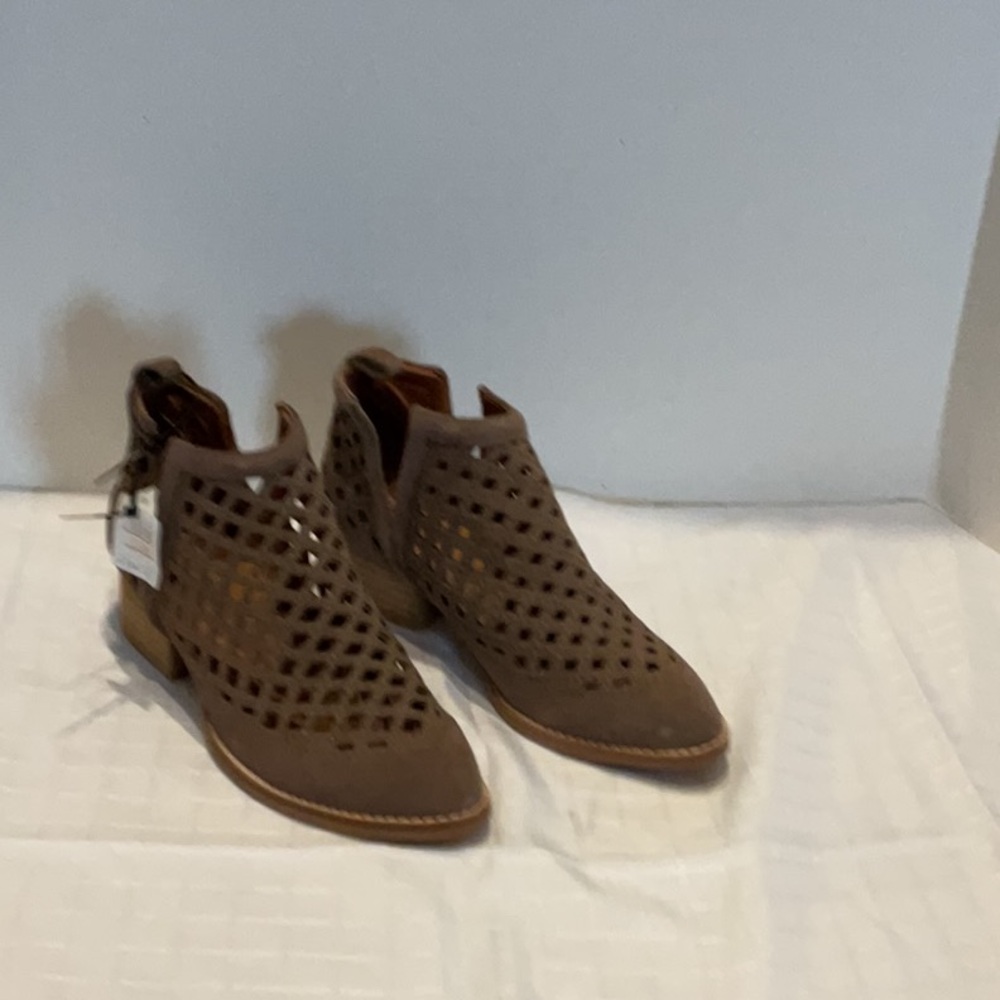 Jeffrey Campbell Brown Suede Cutout Ankle Boots